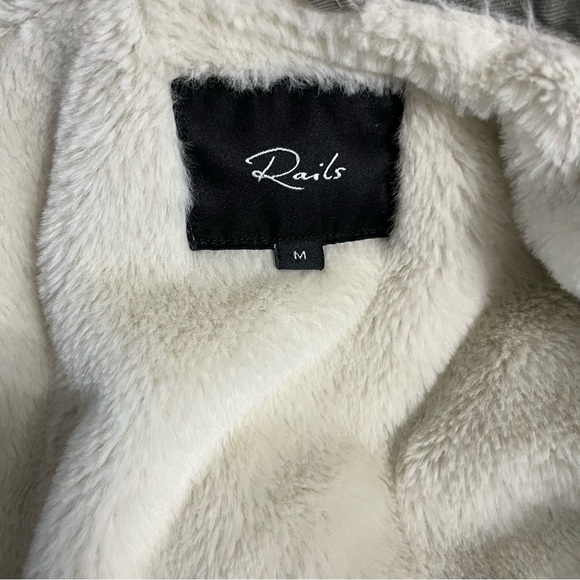 Rails Whitaker Tencel Linen Blend Camo Jacket w Faux Fur Lining Sz Medium Green - Picture 6 of 11